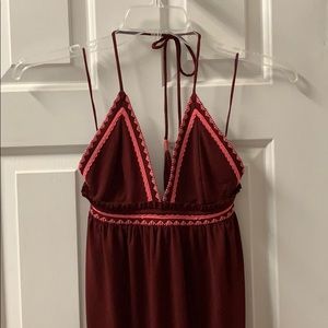 Maroon new express midi bikini top dress